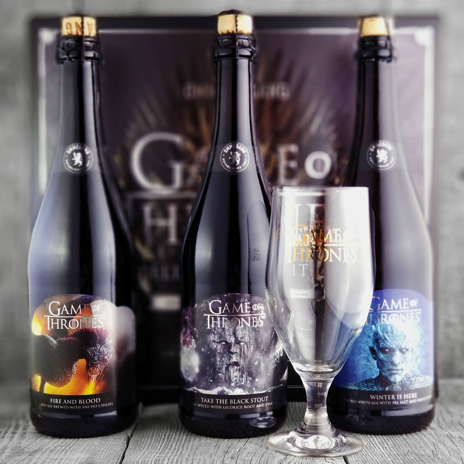 Game of Thrones Beer Bottles (set of 3 plus bonus Williamsburg Alewerks  bottle)